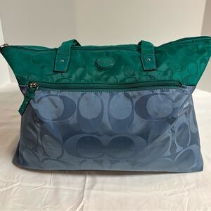 Coach Green and Blue Women's Tote Bag